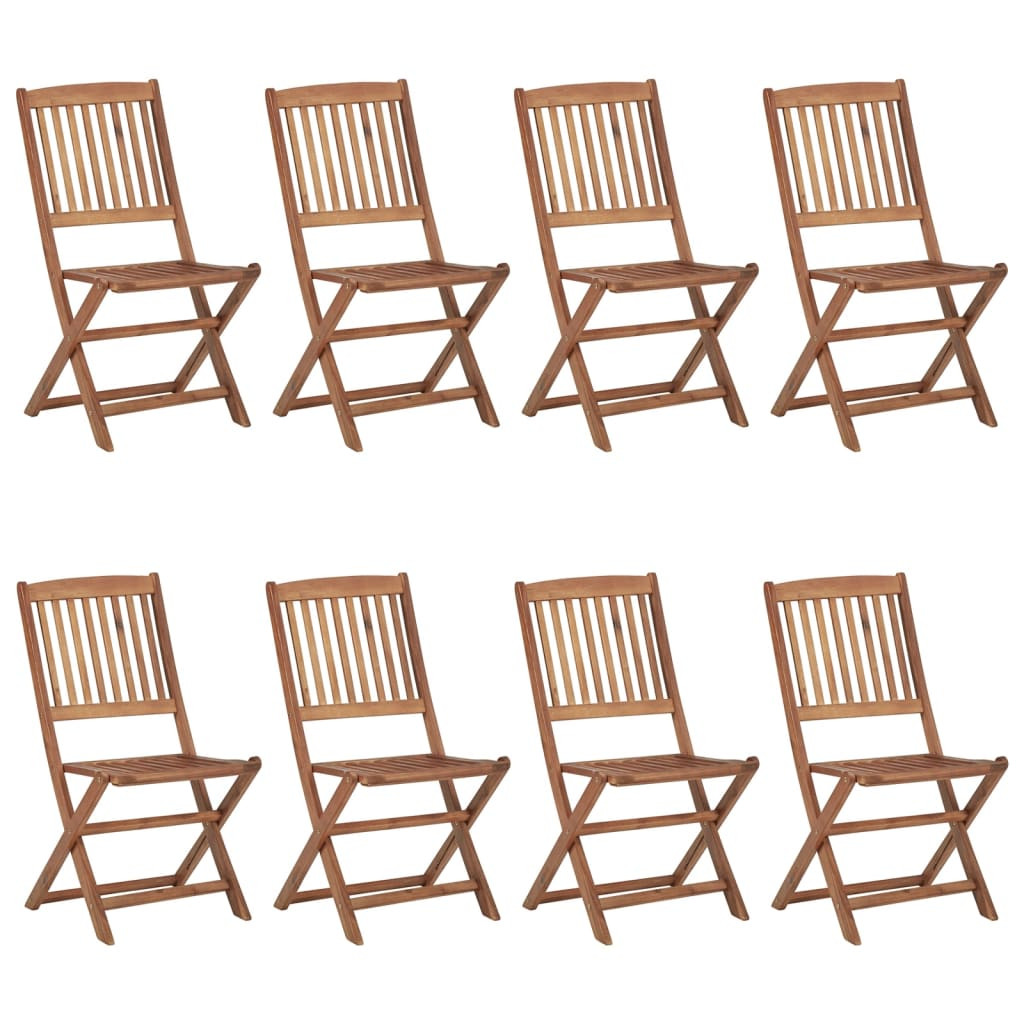 vidaXL Klappbare Gartenstühle 8 Stk. Massivholz Akazie