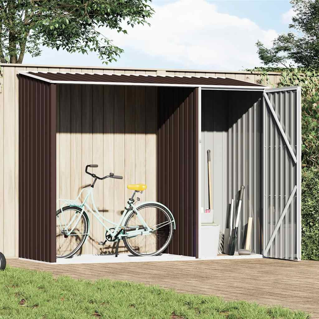 vidaXL Garten Brennholzlager Braun 245x98x159 cm Verzinkter Stahl