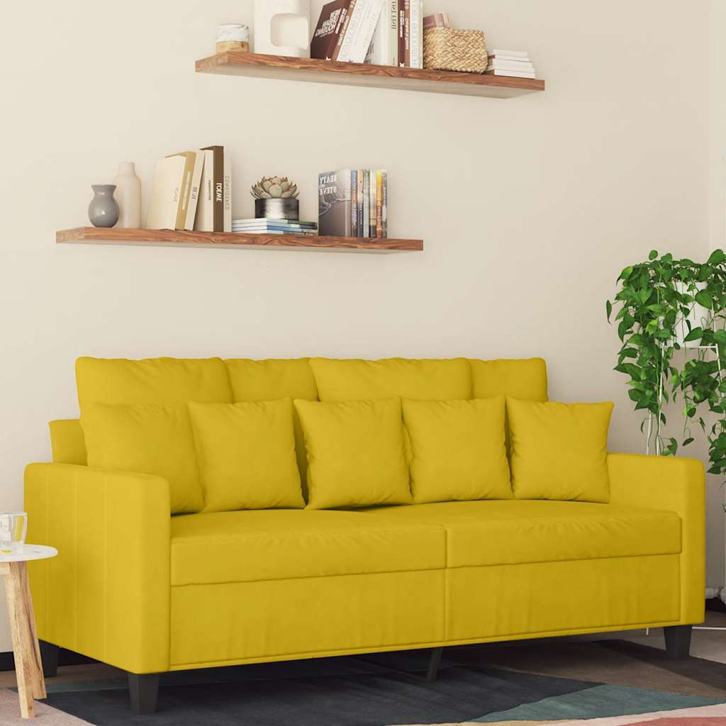 vidaXL 2-Sitzer-Sofa Gelb 140 cm Samt