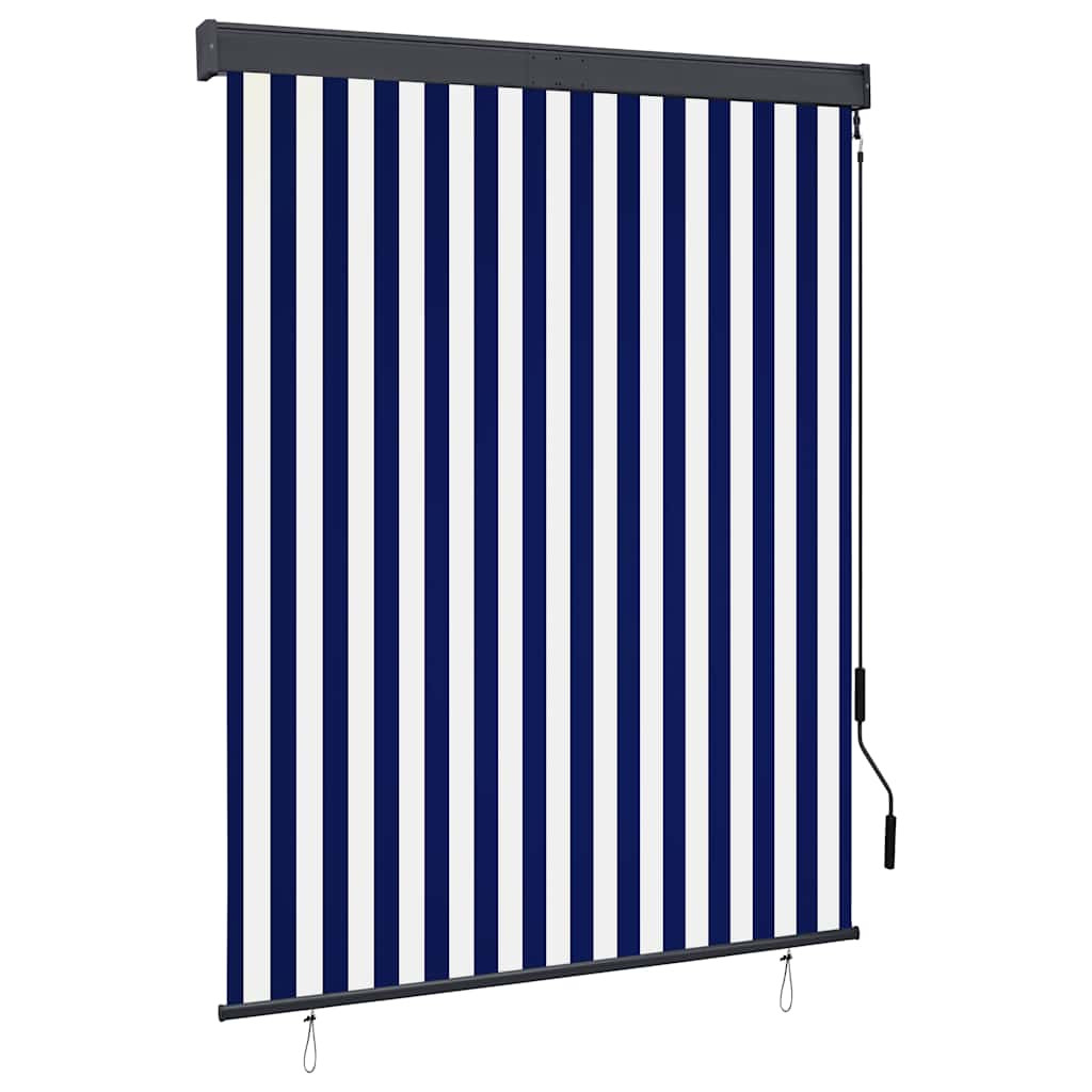 vidaXL Außenrollo 140x250 cm Blau und Weiß