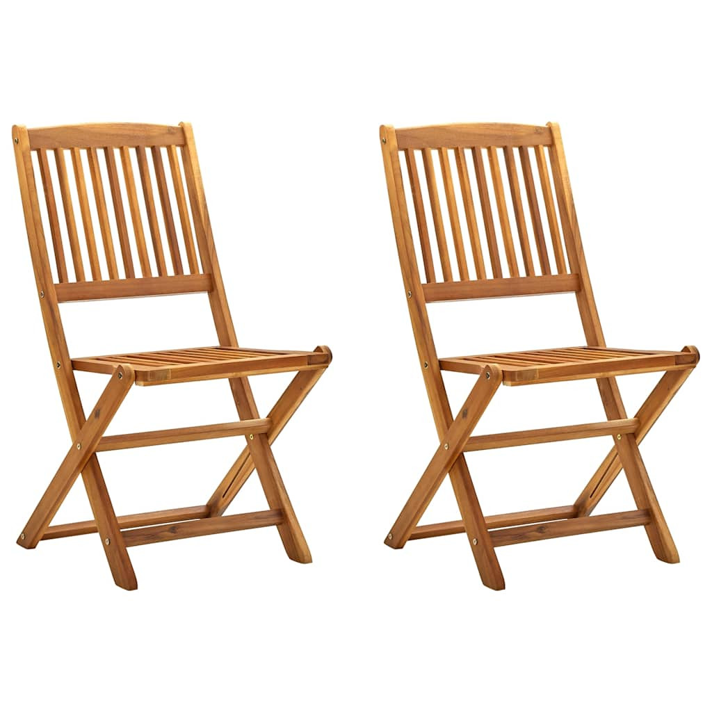 vidaXL Klappbare Gartenstühle 2 Stk. Massivholz Akazie