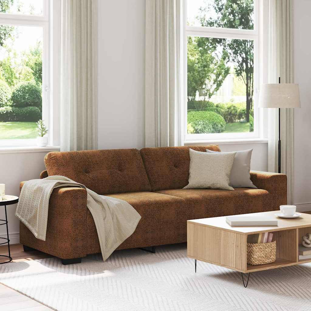 vidaXL 3-Sitzer-Sofa Braun 220 cm Kunstleder
