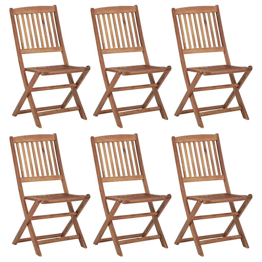 vidaXL Klappbare Gartenstühle 6 Stk. Massivholz Akazie
