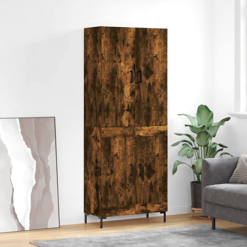 vidaXL Highboard Räuchereiche 69,5x34x180 cm Holzwerkstoff