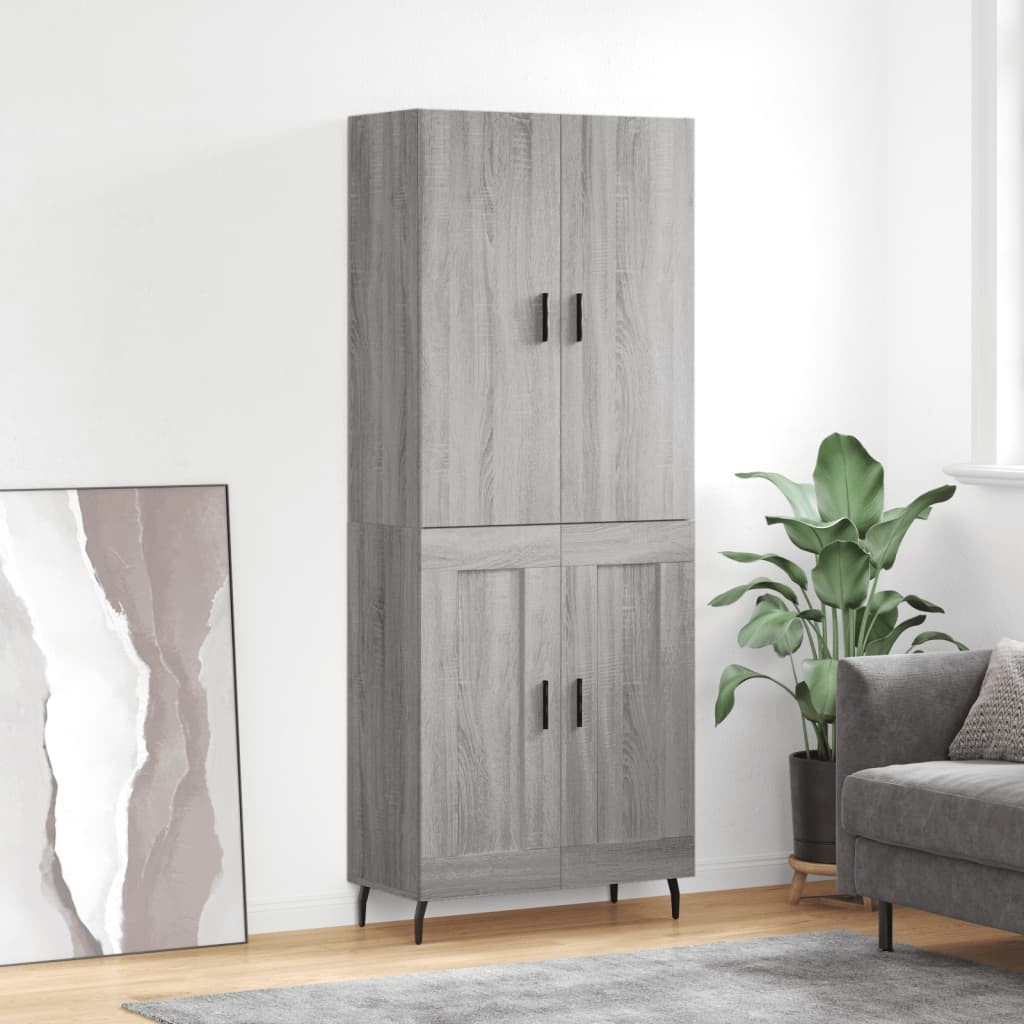 vidaXL Highboard Grau Sonoma 69,5x34x180 cm Holzwerkstoff