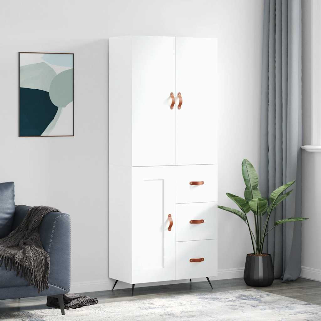 vidaXL Highboard Weiß 69,5x34x180 cm Holzwerkstoff