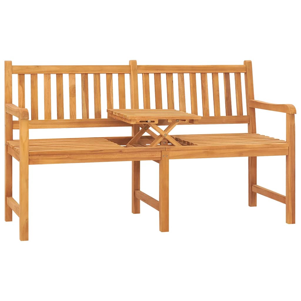 vidaXL Gartenbank 3-Sitzer mit Tisch 150 cm Massivholz Teak