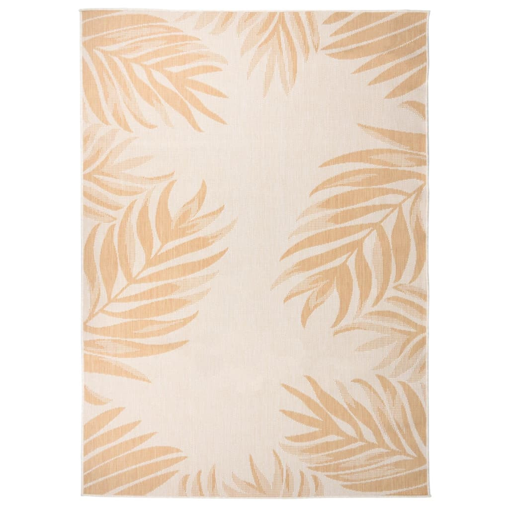 vidaXL Outdoor-Teppich Flachgewebe 120x170 cm Blattmuster