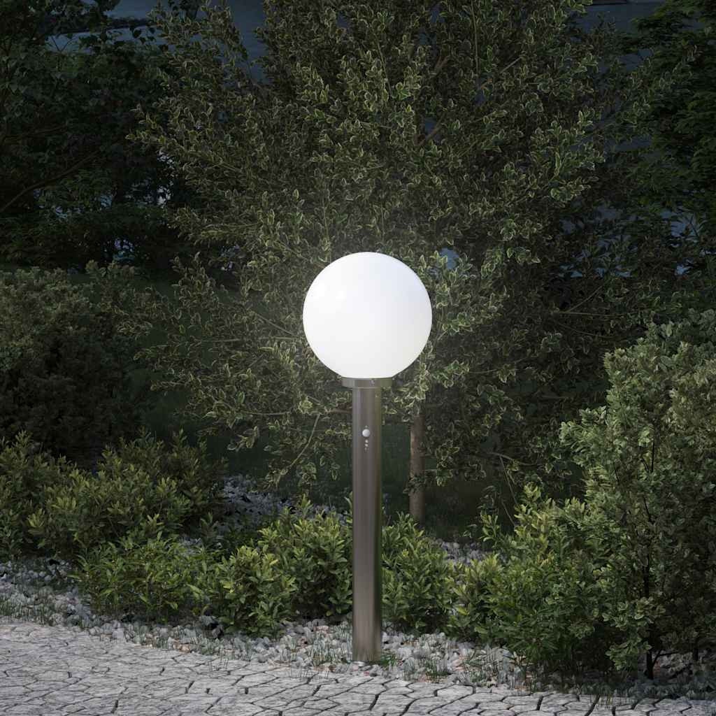 vidaXL Pollerleuchte mit Sensor 80 cm Edelstahl IP44
