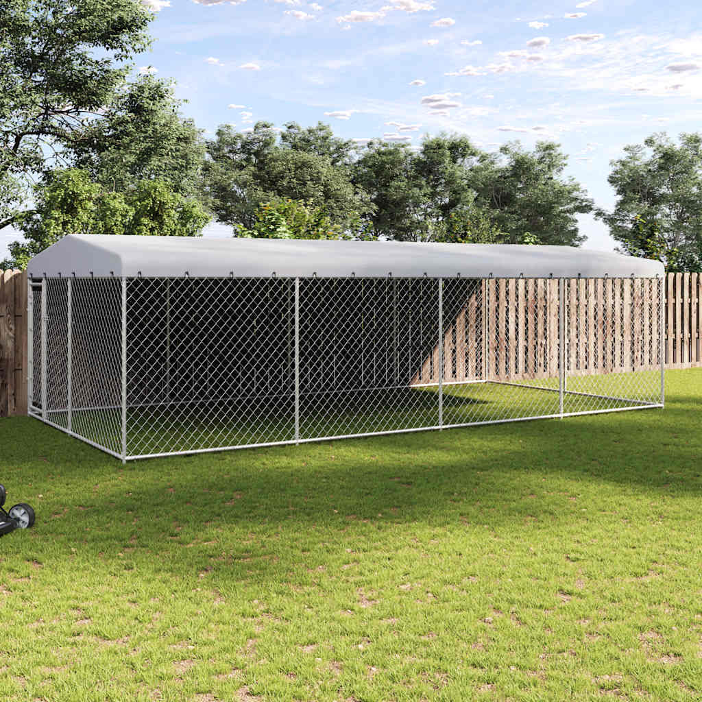 vidaXL Outdoor-Hundezwinger mit Überdachung 7,6x3,8x2,3 m