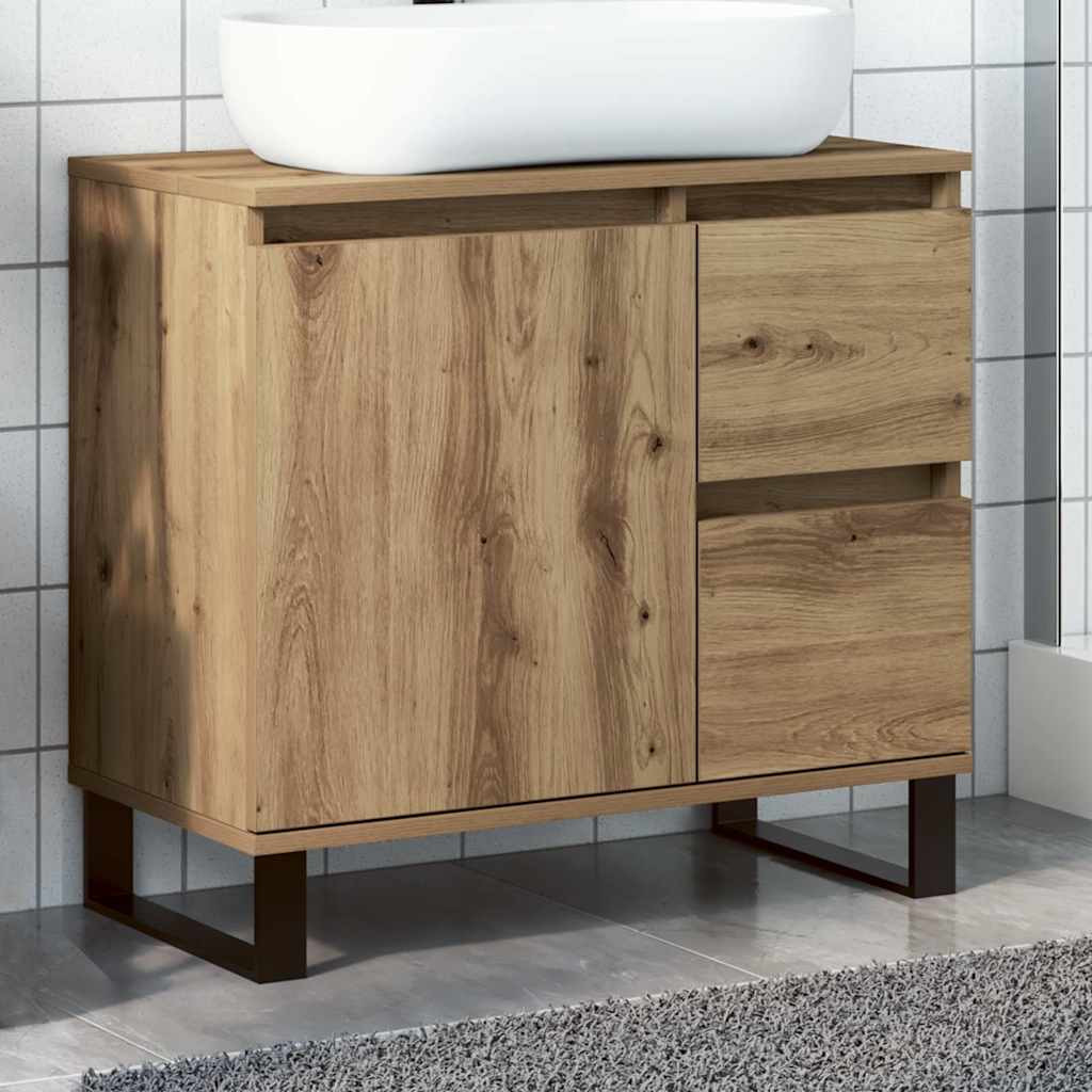vidaXL Waschbeckenunterschrank Artisan-Eiche 65x33x60 cm Holzwerkstoff