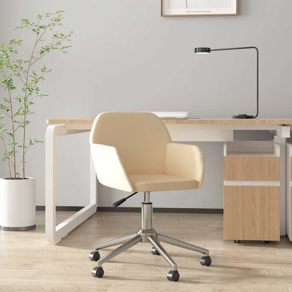 vidaXL Bürostuhl Drehbar Creme Stoff