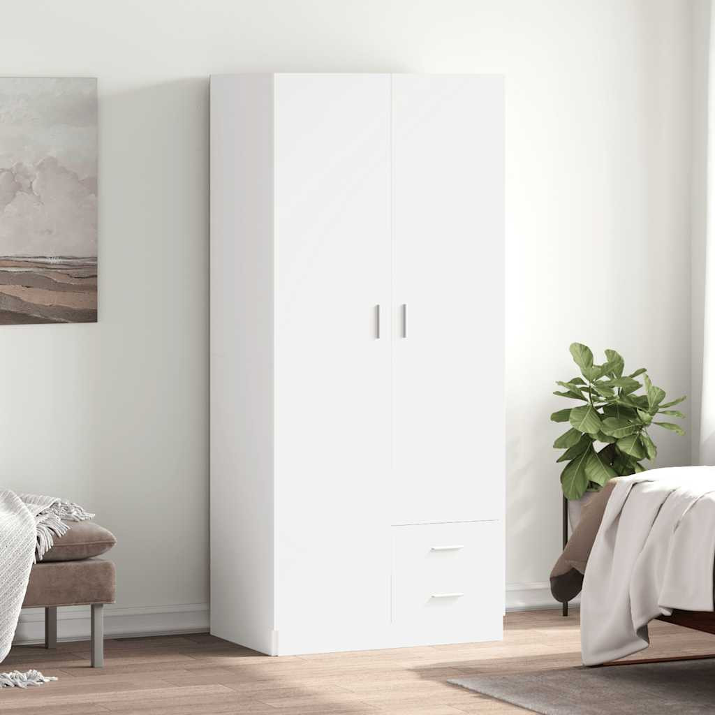 vidaXL Kleiderschrank Weiß 80x52x180 cm Holzwerkstoff