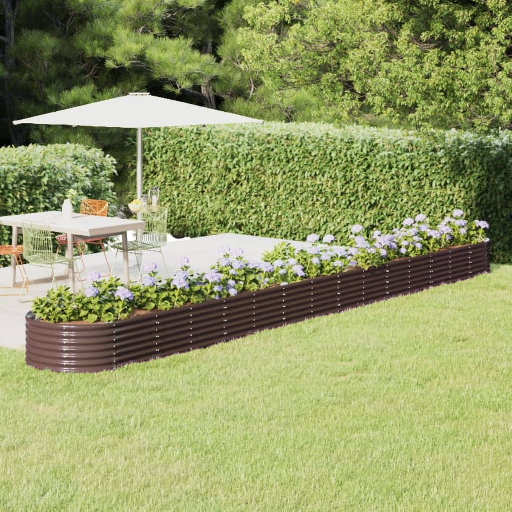 vidaXL Hochbeet Verzinkter Stahl 620x80x36 cm Braun