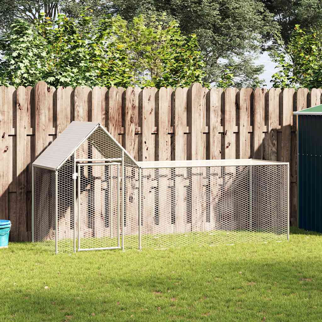 vidaXL Hühnerstall 3x1x1,5 m Verzinkter Stahl