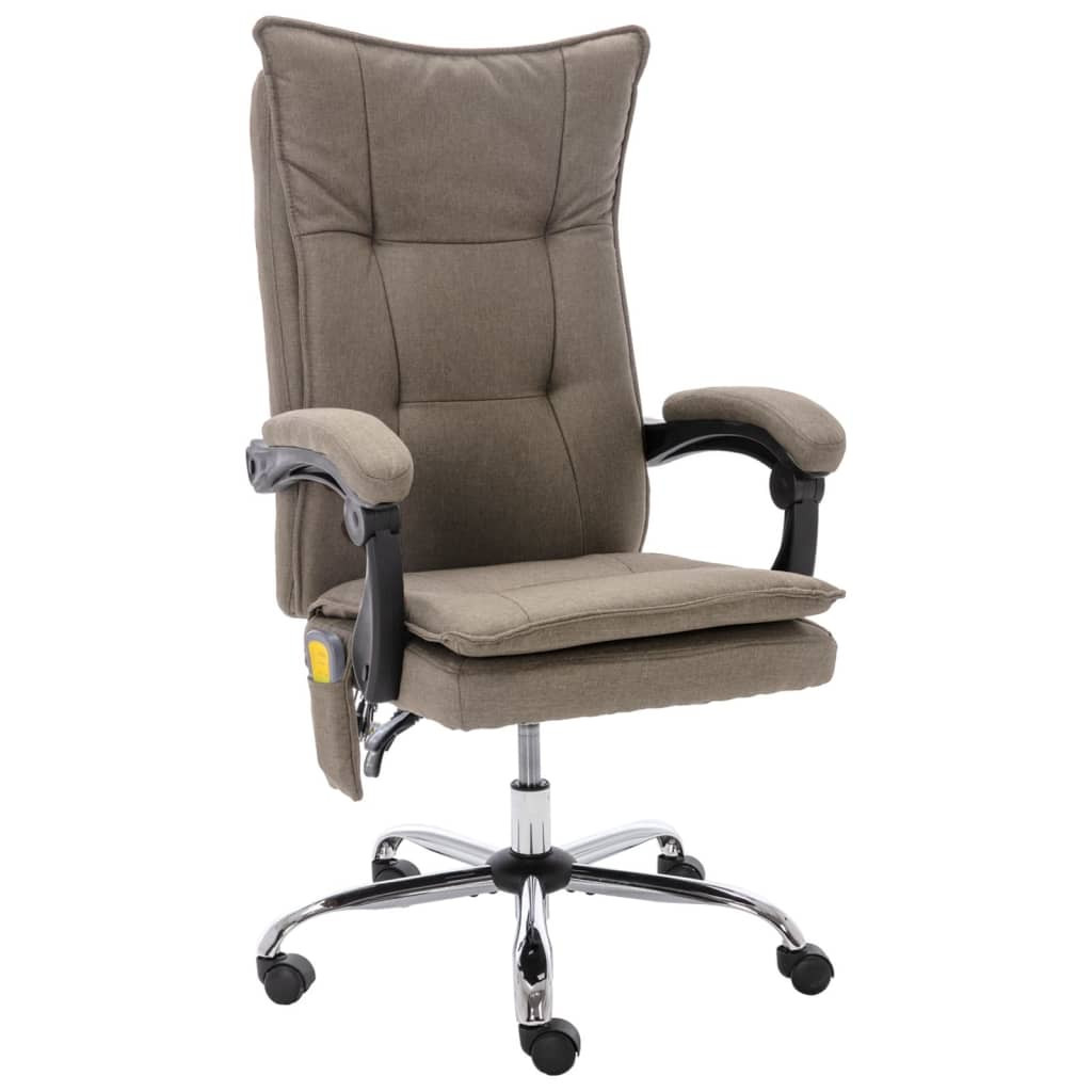 vidaXL Massage-Bürostuhl Taupe Stoff