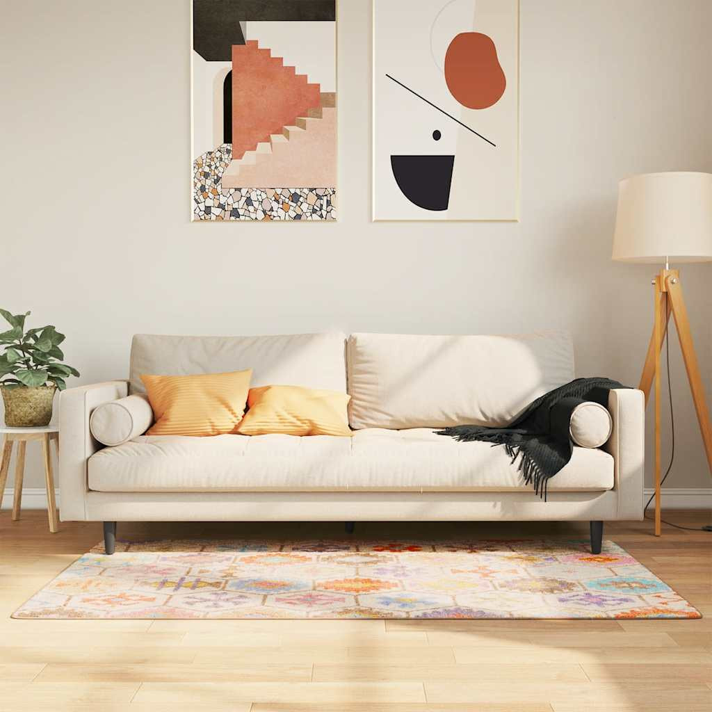 vidaXL Teppich Waschbar Mehrfarbig 80x150 cm