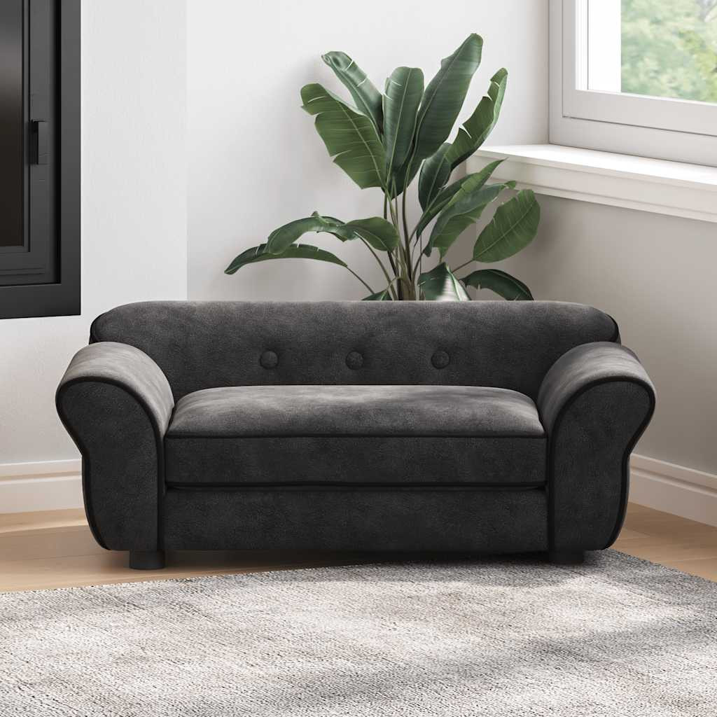 vidaXL Hundesofa Schwarz 72x45x30 cm Plüsch