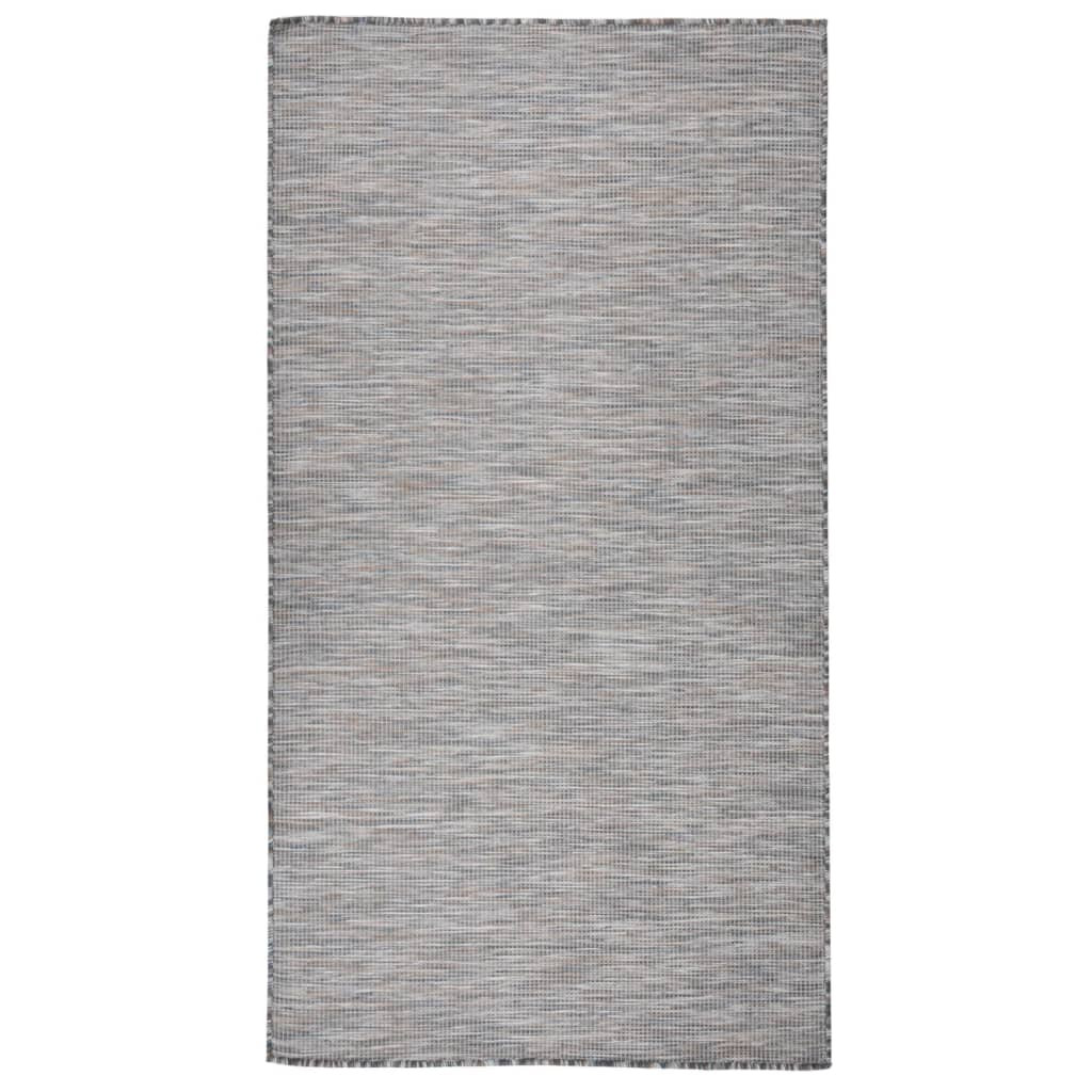 vidaXL Outdoor-Teppich Flachgewebe 80x150 cm Braun und Blau