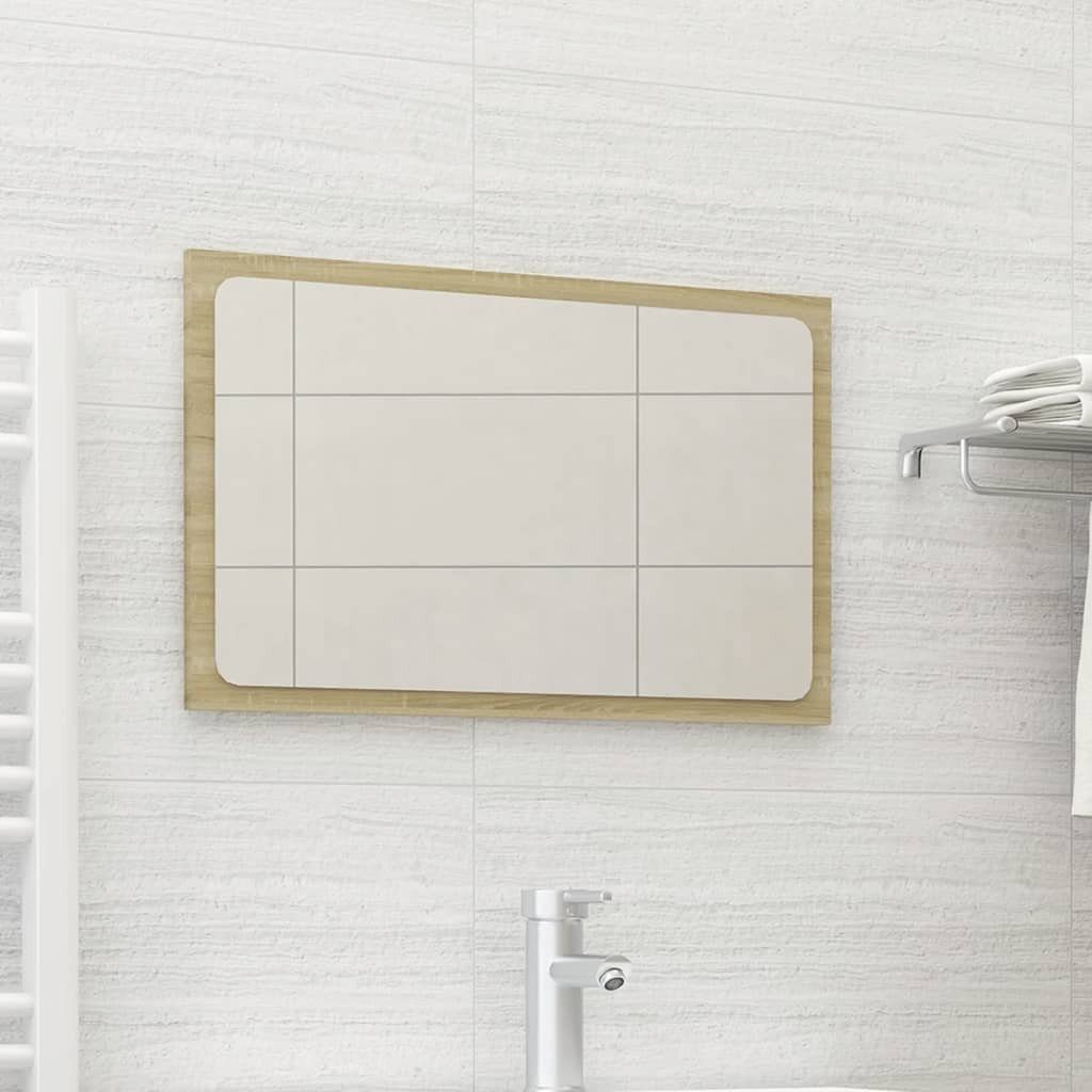 vidaXL Badspiegel Sonoma-Eiche 60x1,5x37 cm Holzwerkstoff