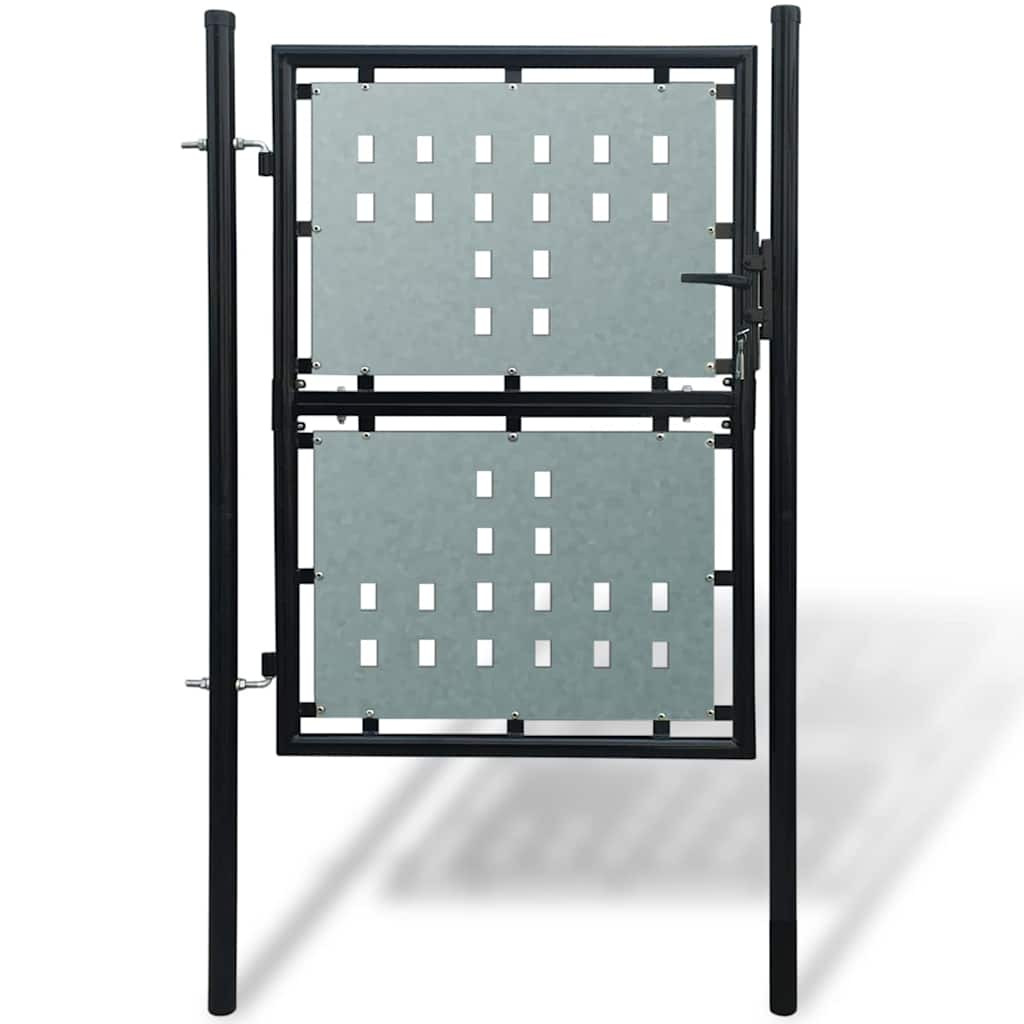 vidaXL Schwarzes Einzeltor für Zäune 100 x 150 cm
