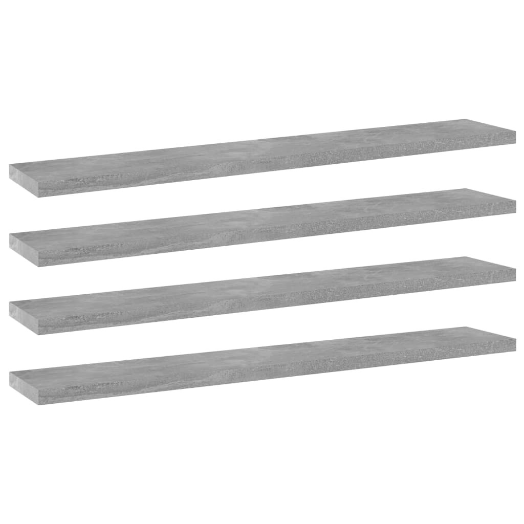 vidaXL Bücherregal-Bretter 4 Stk. Betongrau 60x10x1,5 cm Holzwerkstoff
