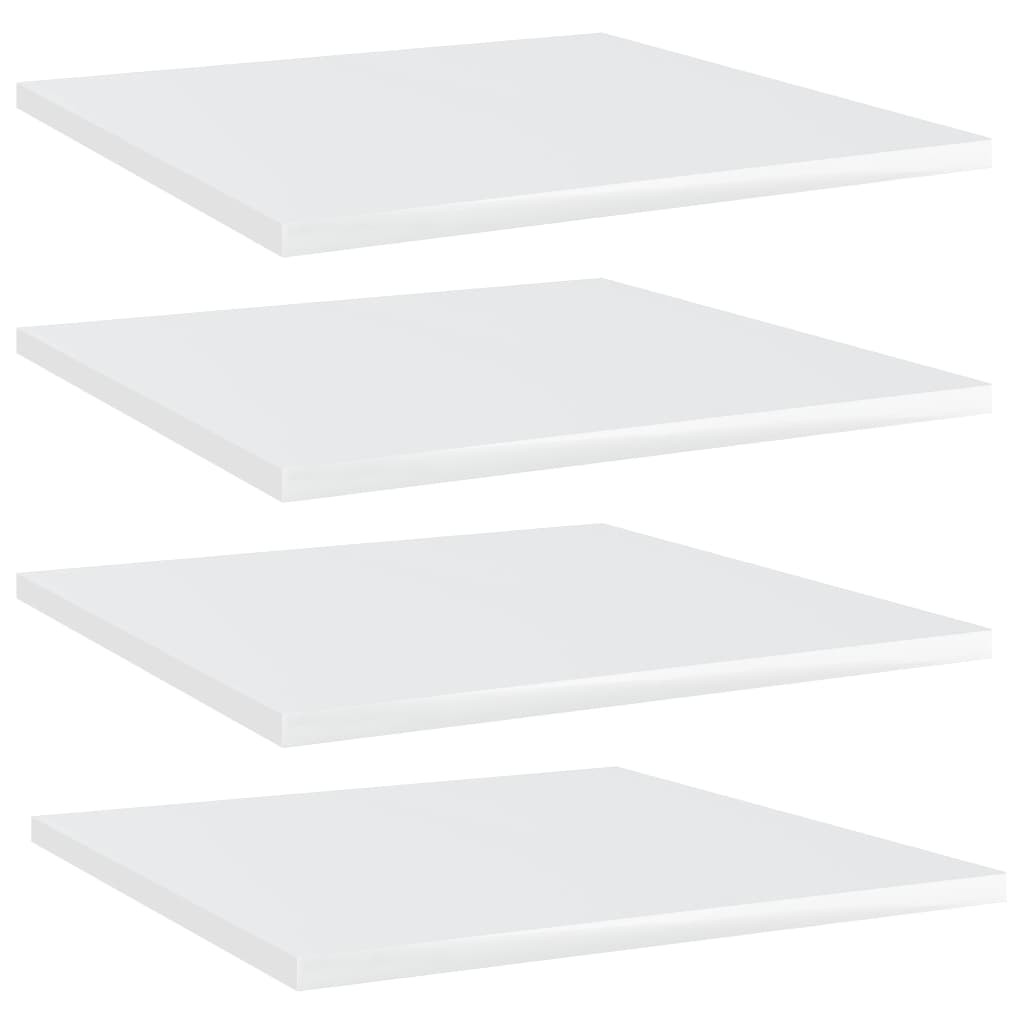 vidaXL Bücherregal-Bretter 4 Stk. Hochglanz-Weiß 40x40x1,5 cm