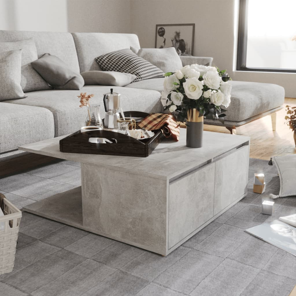vidaXL Couchtisch Betongrau 80x80x31 cm Holzwerkstoff