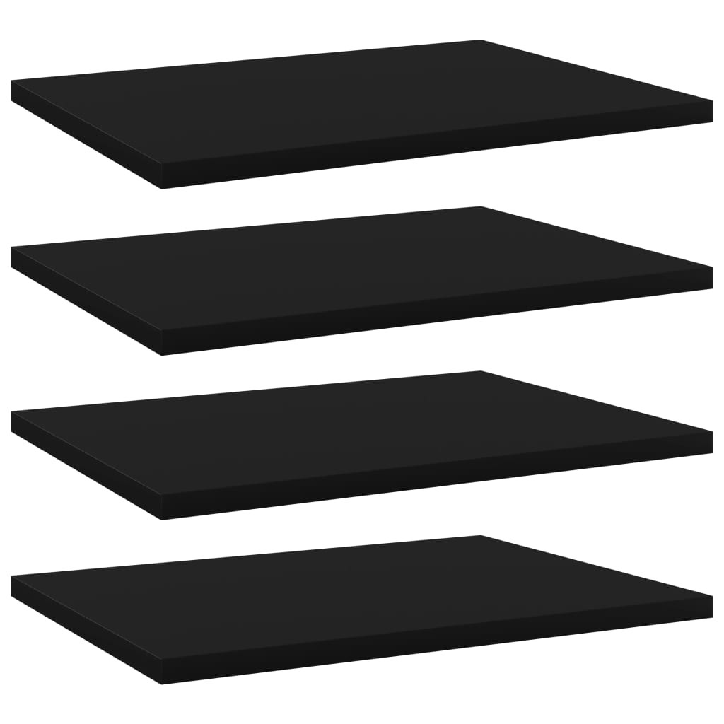 vidaXL Bücherregal-Bretter 4 Stk. Schwarz 40x30x1,5 cm Holzwerkstoff