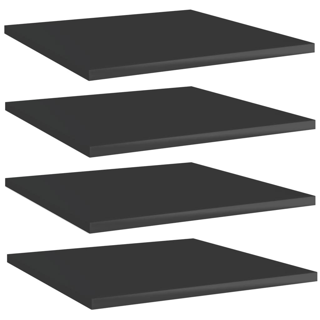 vidaXL Bücherregal-Bretter 4 Stk. Hochglanz-Schwarz 40x40x1,5 cm