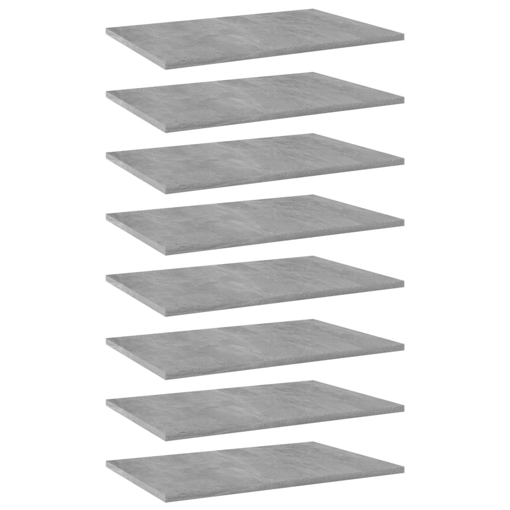 vidaXL Bücherregal-Bretter 8 Stk. Betongrau 60x40x1,5 cm Holzwerkstoff