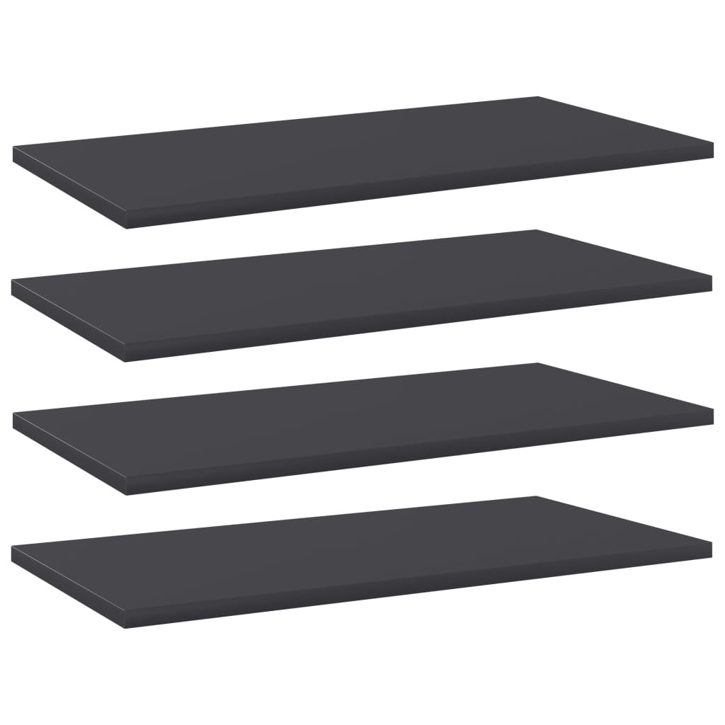 vidaXL Bücherregal-Bretter 4 Stk. Grau 60x30x1,5 cm Holzwerkstoff
