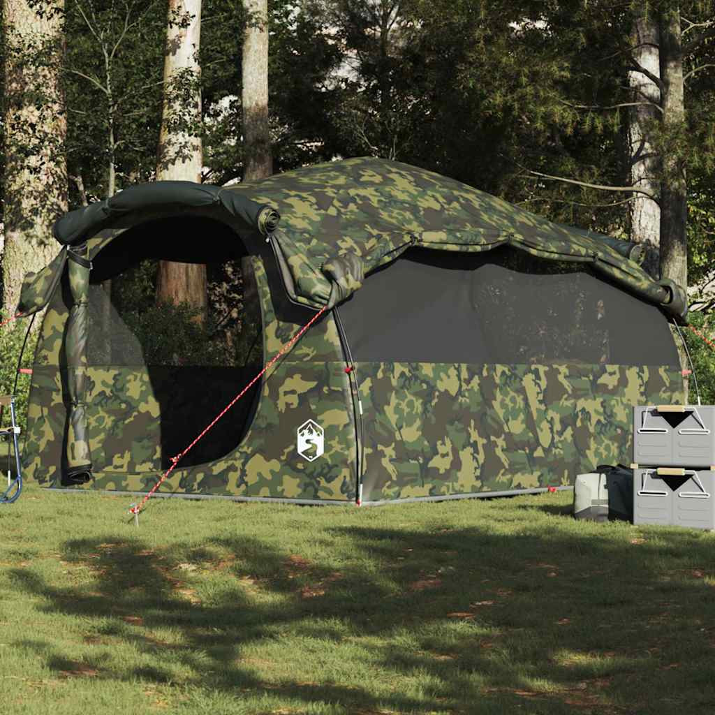 vidaXL Tunnel-Familienzelt 6 Personen Camouflage Wasserfest