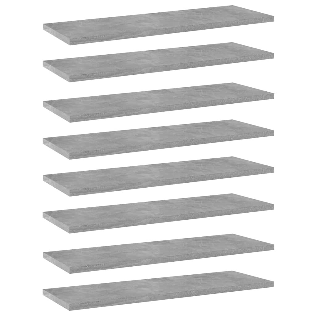 vidaXL Bücherregal-Bretter 8 Stk. Betongrau 60x20x1,5 cm Holzwerkstoff