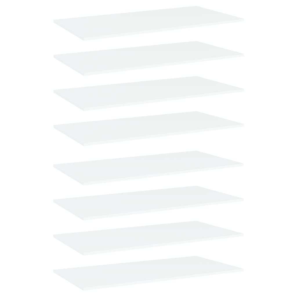 vidaXL Bücherregal-Bretter 8 Stk. Weiß 80x20x1,5 cm Holzwerkstoff