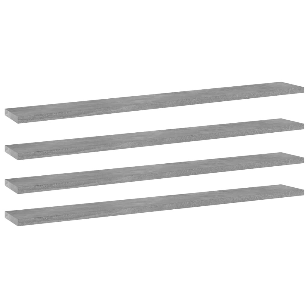 vidaXL Bücherregal-Bretter 4 Stk. Betongrau 80x10x1,5 cm Holzwerkstoff