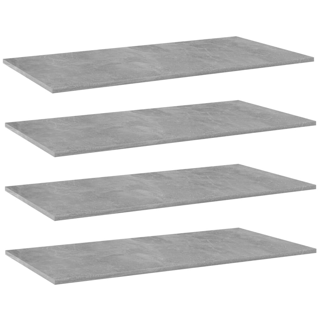 vidaXL Bücherregal-Bretter 4 Stk. Betongrau 80x30x1,5 cm Holzwerkstoff