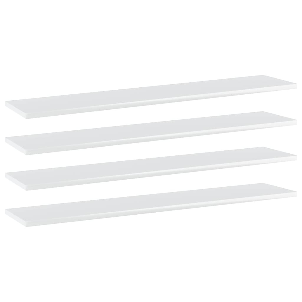 vidaXL Bücherregal-Bretter 4 Stk. Hochglanz-Weiß 100x20x1,5 cm