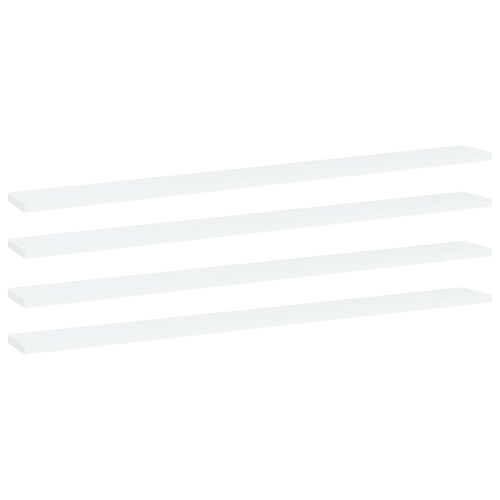 vidaXL Bücherregal-Bretter 4 Stk. Weiß 100x10x1,5 cm Holzwerkstoff