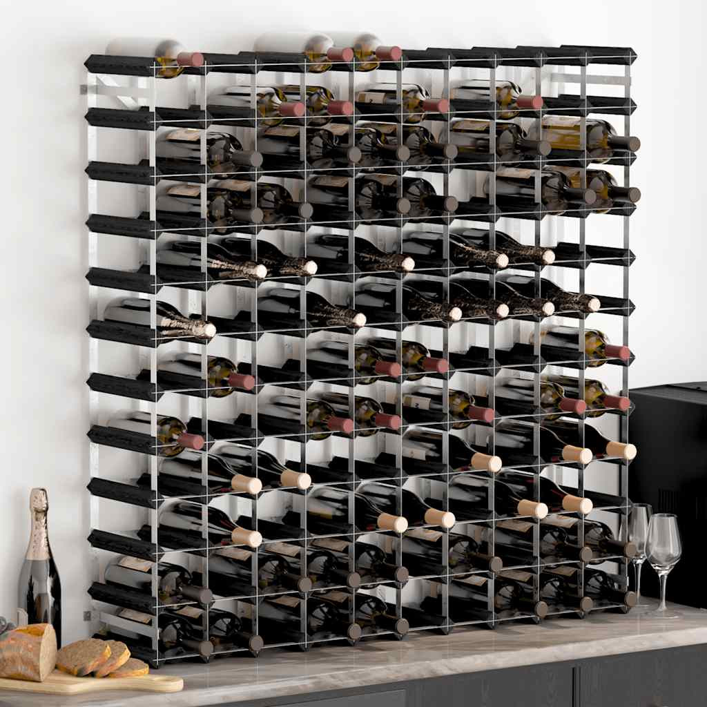 vidaXL Weinregal für 120 Flaschen Schwarz Massivholz Kiefer
