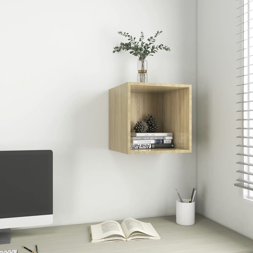 vidaXL Wandschrank Sonoma-Eiche 37x37x37 cm Holzwerkstoff