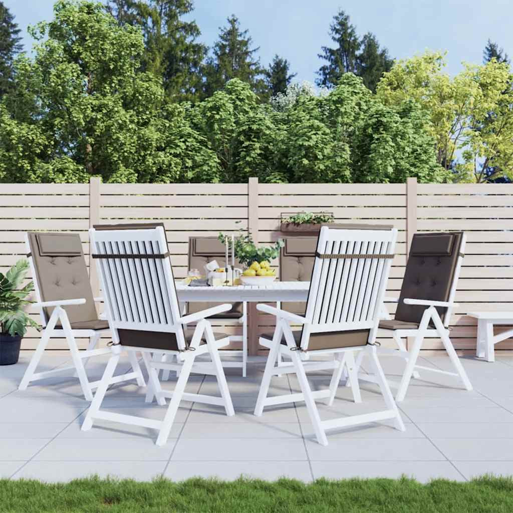 vidaXL Hochlehner-Auflagen 6 Stk. Taupe Oxford-Gewebe