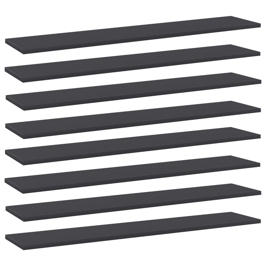 vidaXL Bücherregal-Bretter 8 Stk. Grau 100x20x1,5 cm Holzwerkstoff