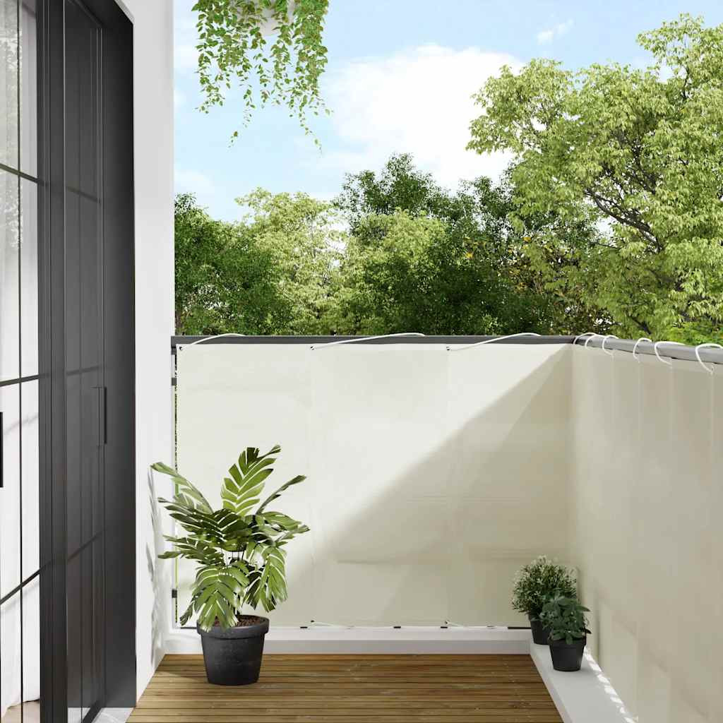 vidaXL Balkon-Sichtschutz Creme 120x700 cm 100 % Polyester-Oxford