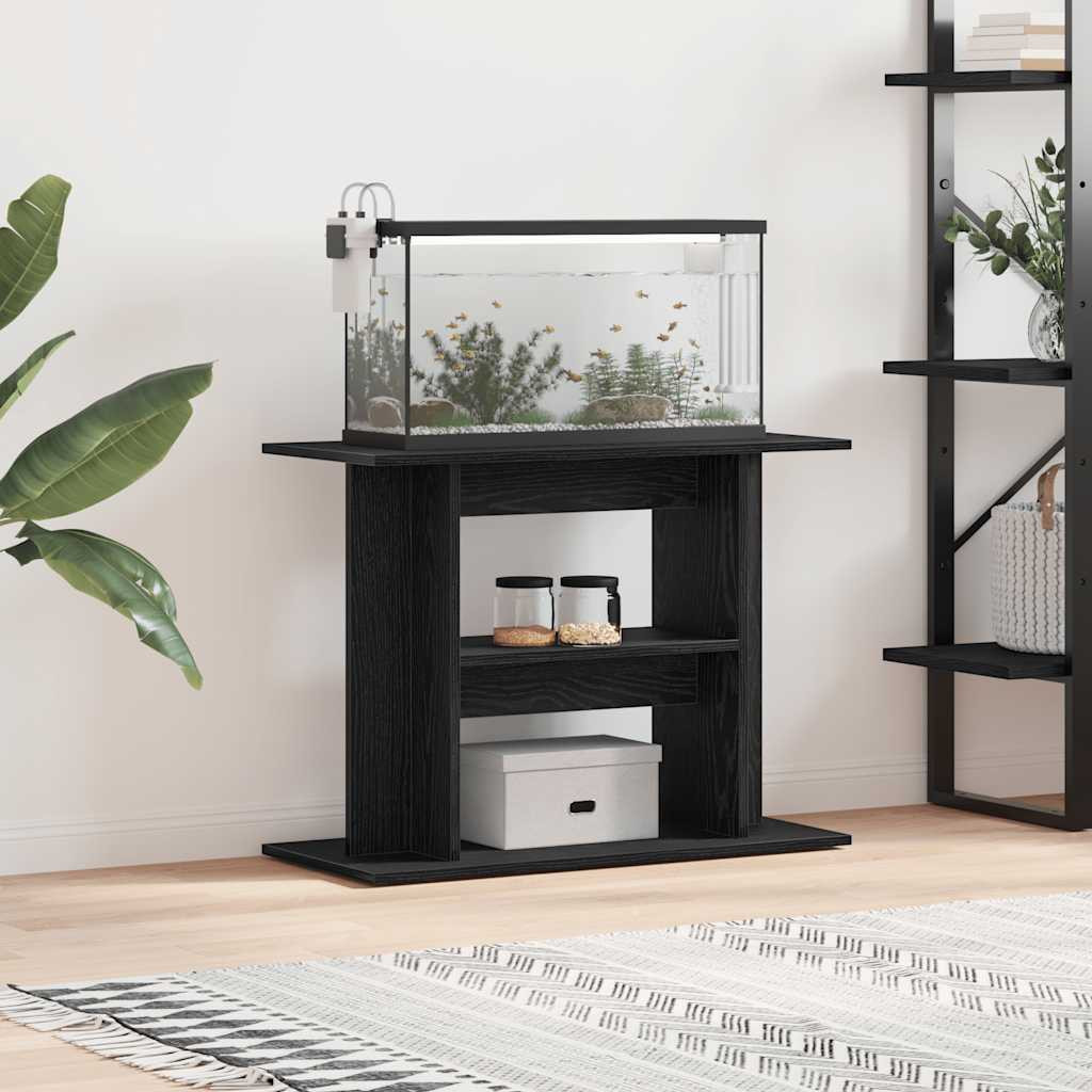 vidaXL Aquariumständer Schwarz Eichen-Optik 80x35x60 cm Holzwerkstoff