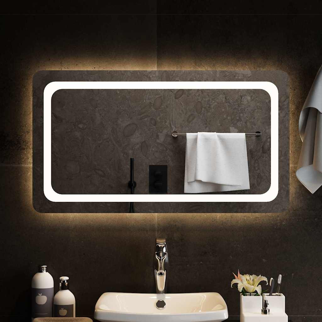 vidaXL LED-Badspiegel 90x50 cm