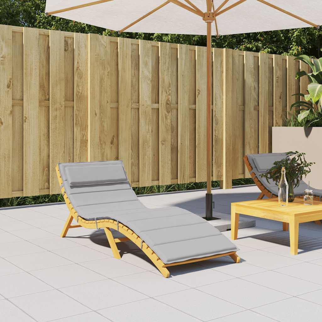 vidaXL Sonnenliegen-Auflage Grau 180x60x4 cm Oxford-Gewebe
