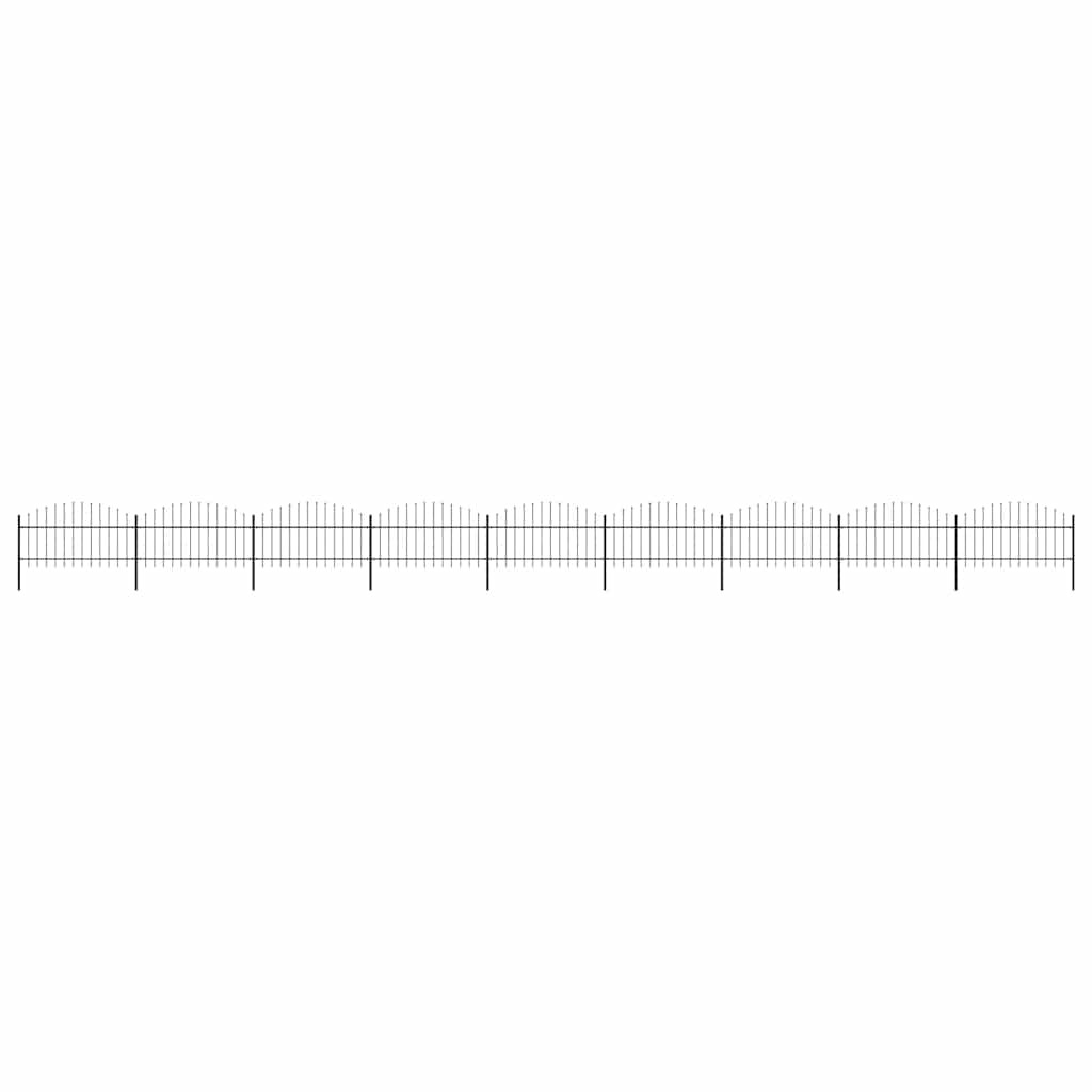 vidaXL Gartenzaun mit Speerspitze Stahl 1506 x 125 cm Schwarz