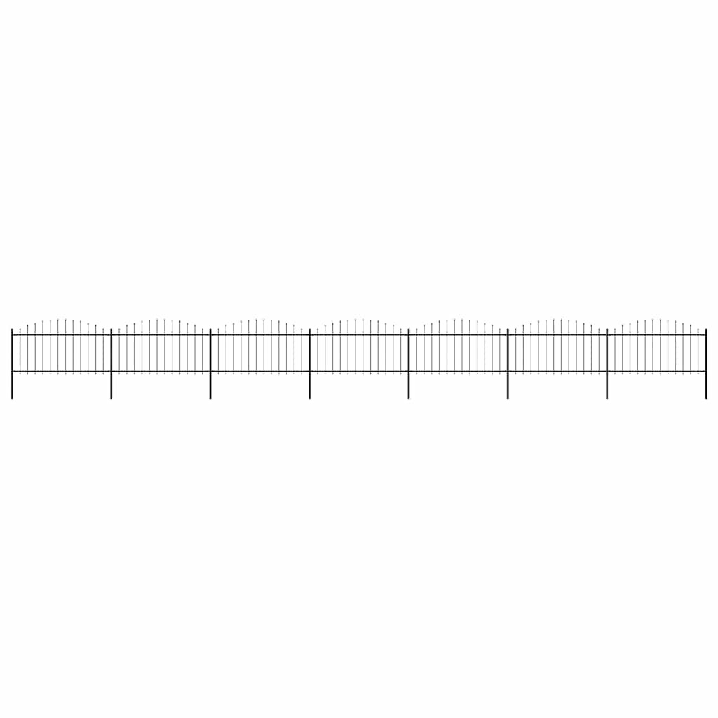 vidaXL Gartenzaun mit Speerspitze Stahl 1172 x 150 cm Schwarz
