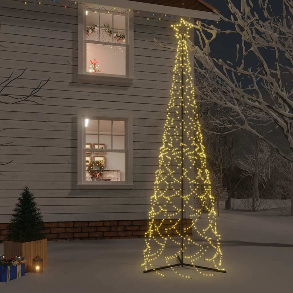 vidaXL Weihnachtsbaum-Kegel Warmweiß 500 LEDs 100x300 cm